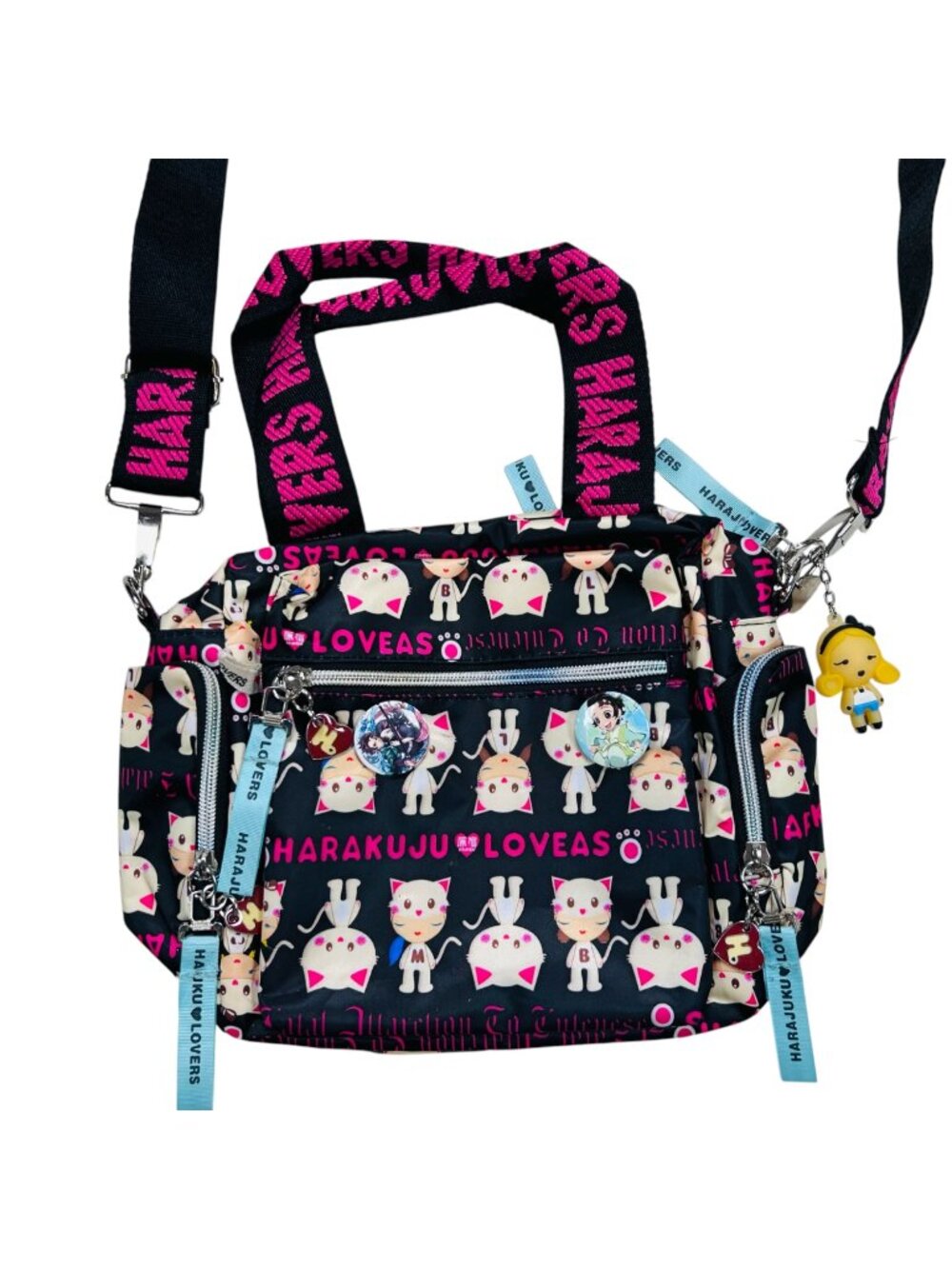 Harakuju Loveas Cat Crossbody Handbag Purse Bag Pink Streetwear Collectible